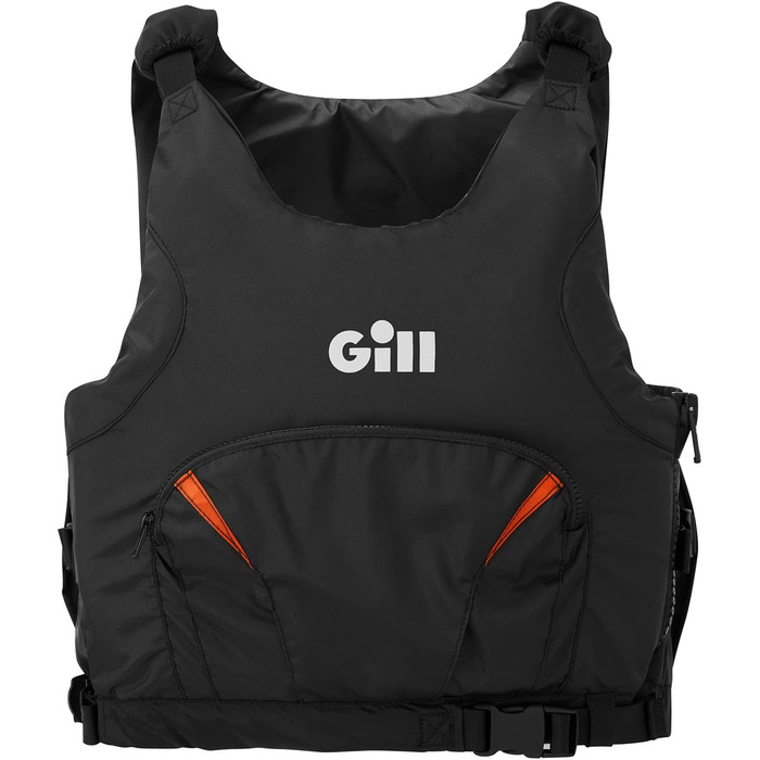Рятувальний жилет Gill Pro Racer Side Zip 50N для каякінгу, вітрильного спорту та водних видів спорту, унісекс, чорний/помаранчевий