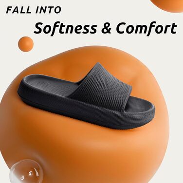 Чоловічі та жіночі шльопанці Cozislides Original - чорні, антиковзкі, для дому та вулиці (44/45 EU)