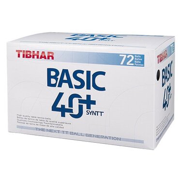 М'яч для настільного тенісу Tibhar Ball Basic 40+ SYNTT 72er білий, пластиковий