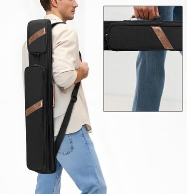 Чохол для більярдного кия: для 1 обідка та 1 кия, з ручкою та регульованим плечовим ременем, з кишенею для аксесуарів, чорний