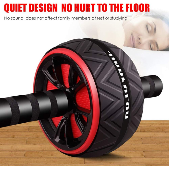 Ролер для пресу з подвійними колесами, комплект з килимком для колін. Тренажер для пресу, допомога у схудненні, фітнес, тренування, білий