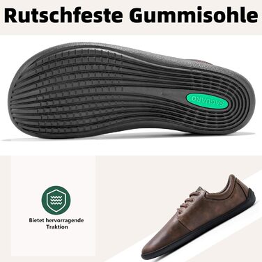 Чоловічі тапочки-мінімалісти SAGUARO Noble II: легкі, з широкою передньою частиною та антиковзкою підошвою, розмір 36-48 (колір: коричневий)