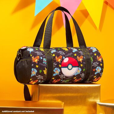 Дитяча спортивна сумка Pokemon – велика дорожня сумка з ручками та плечовим ременем, чорна/різнокольорова для хлопчиків і дівчаток