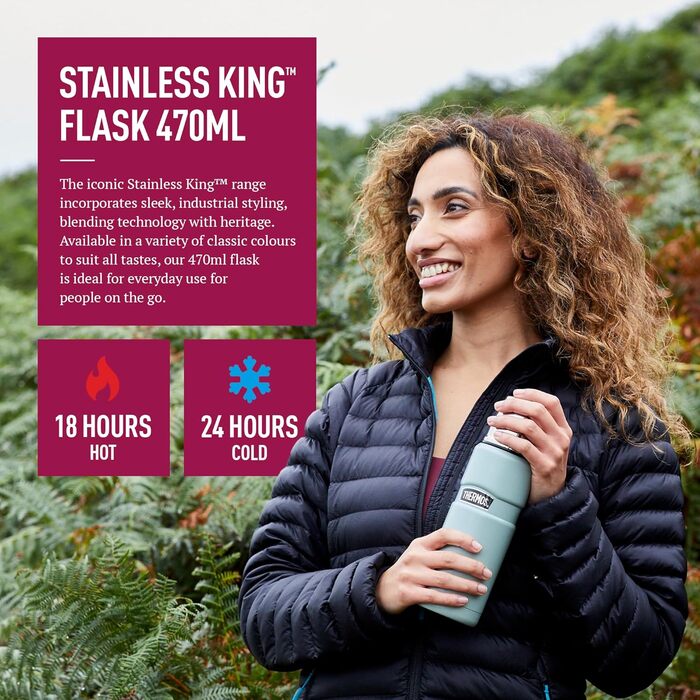 Термокружка Thermos Premium King, малинова, 470 мл