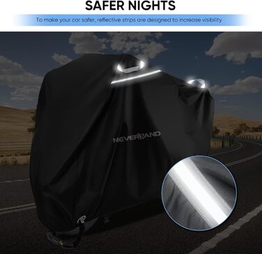 Водонепроникний чохол для мотоцикла 300D NEVERLAND - захист від зимових опадів, 220x95x110 см, чорний