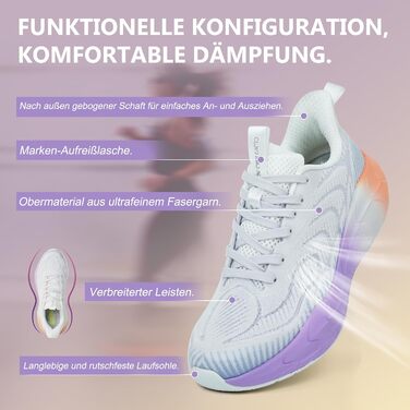 Кросівки Hawkwell Cloud Zero Active жіночі для трекінгу та тенісу, білі з фіолетовим, 37 EU, дихаючі, нековзні
