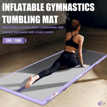 Надувна гімнастична матка BPB Air Matte Track, 3 м: для тренувань, йоги, челедингу, пілатесу