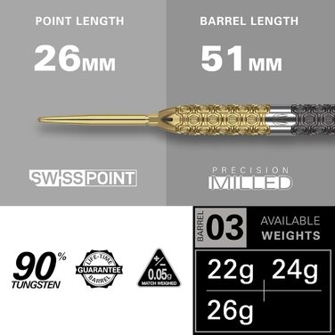 Дротики Target Darts Cult Envy 90% вольфраму Swiss Point сталевий наконечник 22 г Envy 03