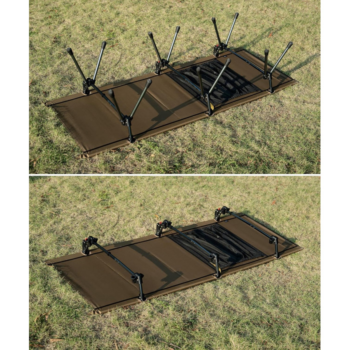 OneTigris SUPRANUBIS розкладне ліжко для кемпінгу 190x70 см, легке, портативне, до 150 кг, для намету, відпочинку на природі, подорожей, саду, офісу, колір Койот