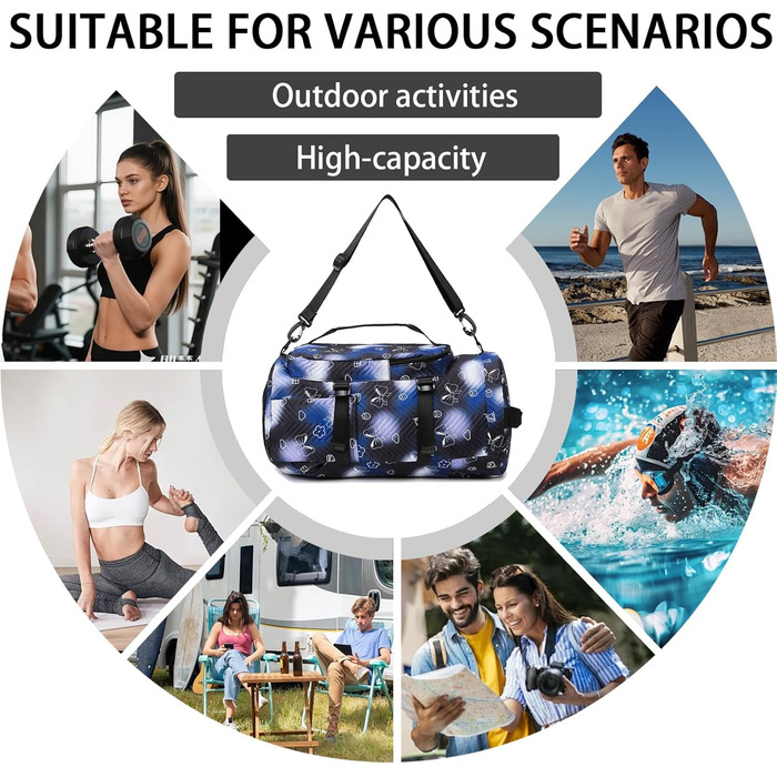 Спортивна сумка AUNGKWANG для дівчаток, водонепроникна, з відділенням для взуття та мокрого одягу (рожева)