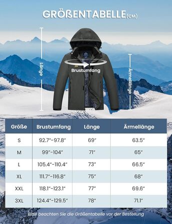 Чоловіча зимова куртка Rdruko для сноуборду та гірських прогулянок. Водонепроникна функціональна куртка з флісовою підкладкою та капюшоном. Білий колір (S, Темно-сірий)