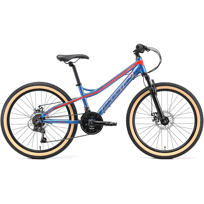 Гірський велосипед BIKESTAR алюмінієвий 24 дюйми для дітей 9-14 років, 21-швидкісна Shimano, дискові гальма, амортизаційна вилка