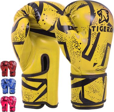 Боксерські рукавички Tigera Kinder для дітей | Kickbox, Muay Thai, спаринги, тренування | Для боксерського мішка, тренувань | Дитячий бокс, рукавички для спарингу, 4oz, жовті