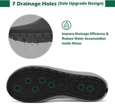 Шкарпетки для душу SAGUARO 7 отворів, швидко сохнуть, не слизькі, для чоловіків та жінок, розмір 36-47 (40/41 EU, сірий)