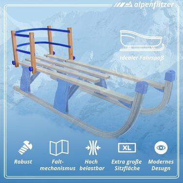 Дерев'яні санки Davoser Rodel 110 см - складані, для дітей, з бука (модель 24/25)