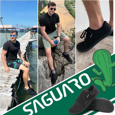 В'язані босижні черевики SAGUARO Unisex з широкою переднячкою та нульовим перепадом п'яти, Luck Ⅰ, розмір 36-48, чорний