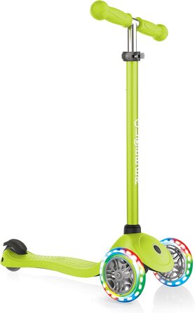Дитячий самокат Globber Primo Lights, 3 колеса, 120/80 мм, ABEC 5, регульований, LED підсвітка, неоновий