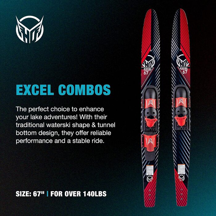 HO Sports Excel Combo 2022 - комплект водних лиж з ручкою та тросом 63'