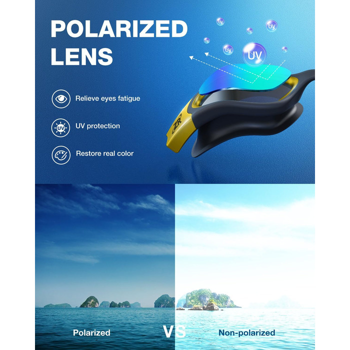 ZIONOR G1 - Поляризовані окуляри для плавання, унісекс, дорослі, жінки, антизапітніння, 100% захист від УФ-променів, універсальний розмір (G1 MAX, G1-MAX-поляризовані ЧорнийЗолото-Золото)