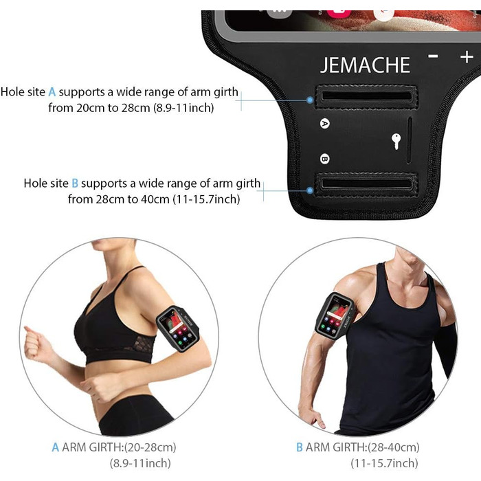 Спортивний браслет для Samsung Galaxy S25/S24/S23/S22/S21 Ultra (5G) JEMACHE, чорний