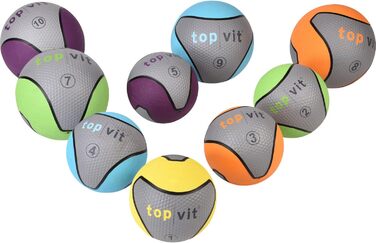 Топовий медичний м'яч top vit 10 кг, фітнесбол з гумовим покриттям, студійна якість, фіолетовий