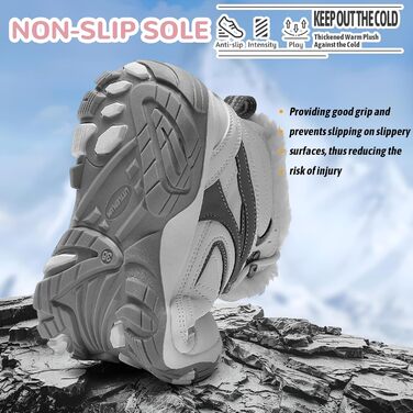Зимові черевики ASHION для жінок: утеплені, водонепроникні, для ходьби та відпочинку на природі, розміри 36-42 (40 EU, сірий/білий)