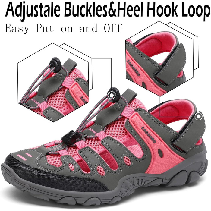 Зручні літні сандалії для чоловіків та жінок Saguaro для активного відпочинку, туризму та трекінгу (42 EU, Рожевий)