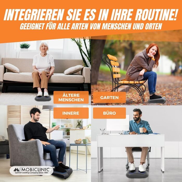 Mobiclinic VIBFIT масажер для ніг і стоп з вібрацією, 10 швидкостей, 5 програм, таймер, LED-панель, дистанційне керування