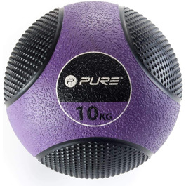 Медичний м'яч Pure2Improve 10 кг фіолетово-чорний для фітнесу