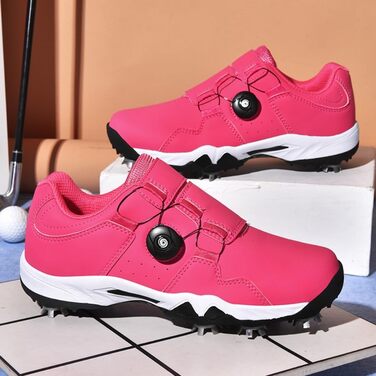 Жіночі гольф-взуття водонепроникні, дихаючі, зручні, з шипами. Гольф-тренувальні черевики з поворотним піджарем, швидкою системою фіксації, розмір 36-42 EU (Червоний, 42 EU)