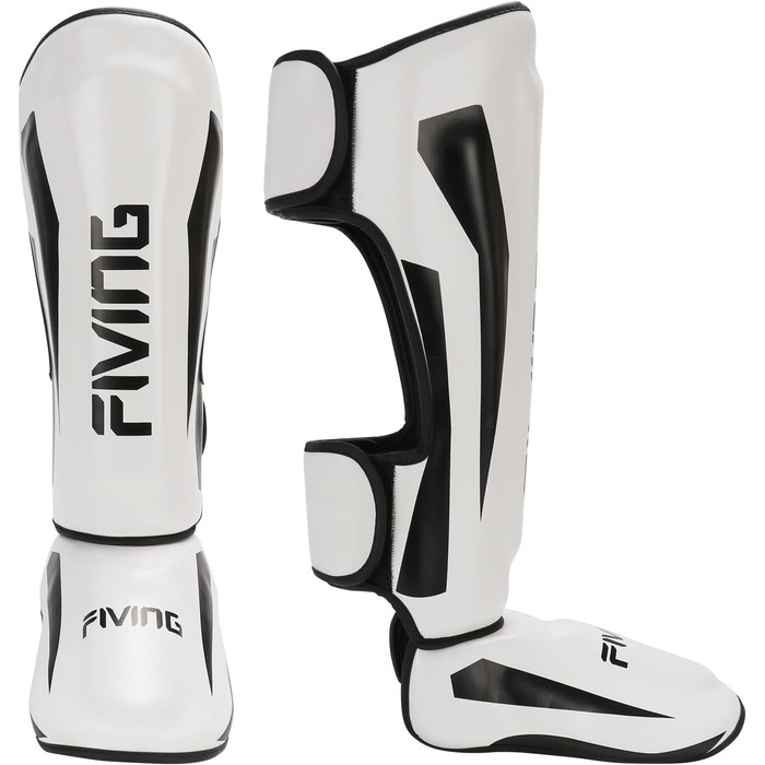Шини для ніг FIVING MMA з захистом зап'ястя, регульовані, з підкладкою, для Муай Тай, Кікбоксингу та MMA, білі, XL