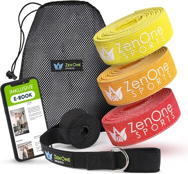 Набір еластичних стрічок для фітнесу ZenOne Sports® - 5 рівнів опору | Стрічки для силових тренувань вдома та в подорожах | Гумові стрічки для спорту