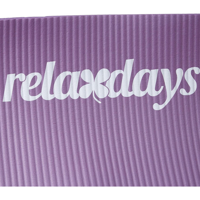 Йога-мат Relaxdays 1 см, для пілатесу та фітнесу, зручний, з ременем для перенесення, гімнастичний килимок 60x180 см, ліловий/білий