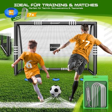 Ворота для футболу KESSER® для саду, 300 см, міцні, для тренувань, чорні