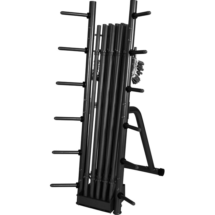 Стійка для гантелей GORILLA SPORTS, сталева, чорна, 70x80x170 см, до 300 кг — стійка для гантелей, дисків, штанги