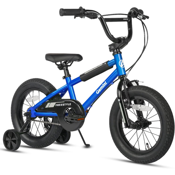 Дитяче велосипед BMX AVASTA 12/14/16 дюймів з бічними колесами та підставкою для дітей 1-8 років, різні кольори (Хimmelblau, армійсько-зелений)