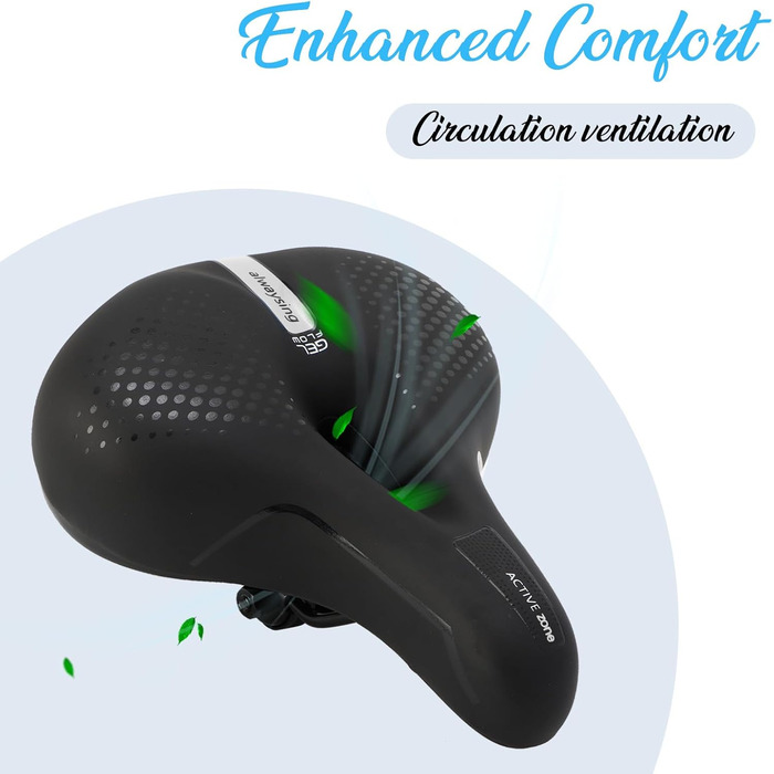 Комфортне велосипедне сідло BWBIKE з широким сидінням та пам'яті-ефектом, водонепроникний чохол з екошкіри, універсальне, срібного кольору