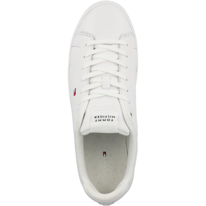 Чоловічі шкіряні кросівки Tommy Hilfiger Low Icon Court Leather Flag Essential, білі, розмір 44 EU