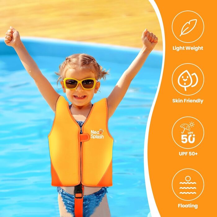 Спасальний жилет для плавання Kinder Mädchen Junge, для дітей 1-6 років, помаранчевий