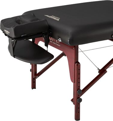 Складаний масажний стіл Master Massage Montclair 71 см, дерев'яні ніжки, переносний косметологічний стіл, чорний