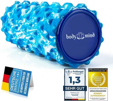 Масажний ролер Body & Mind для фітнесу, фасціальний ролик 33x14,5 см для спини, шиї, ніг і всіх м'язових груп