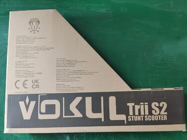 Трюковий самокат VOKUL TRII S2 Pro для фрістайлу, 100 мм колеса, хромолева ручка 360°, для дітей та дорослих, золото-синій