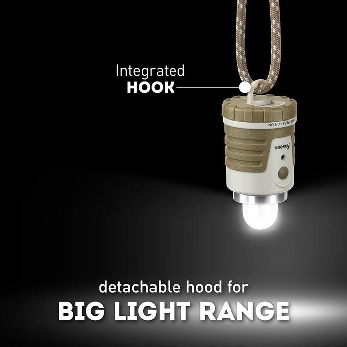 LED Ліхтар для кемпінгу Favor Adventurer: 1300 люмен, IP64, регулювання яскравості, змінна колірна температура, акумуляторний, зелений/коричневий
