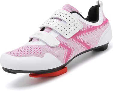 Велотуфлі ULTIANT для їзди в залі та на вулиці, сумісні з Peloton, Look SPD SL Delta, 41 EU, білий/червоний