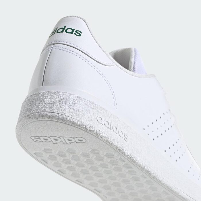 Кросівки adidas Advantage Base 2.0 унісекс, білі з зеленим (Cloud White/Collegiate Green), розмір 42 2/3 EU