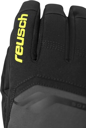 Чоловічі лижні рукавички Reusch Primus R-tex XT, водонепроникна мембрана, теплі зимові рукавички софтшел, сірі-жовті, розмір 9.5