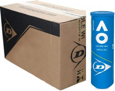 М'ячі для тенісу Dunlop Australian Open, 72 шт. (18x4 дози, жовті, 70 мм)