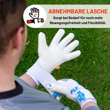 Воротарські рукавички CATCH & KEEP Fly Soul: Професійні, Octopus Grip, Hybrid Cut, дихаюча сітка, Punching Zone 3.0, білі