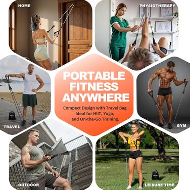 Гумові стрічки для фітнесу з ручками, набір для силових тренувань, фізіотерапії та йоги, 2-150lbs