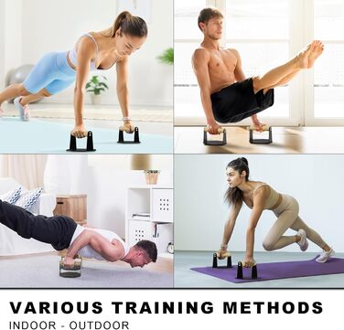 5BILLION Ручки для віджимань Push Up Bars - тренажер для дому, підтримка м'язів спини та рук, піна (чорний), сталь + дерево